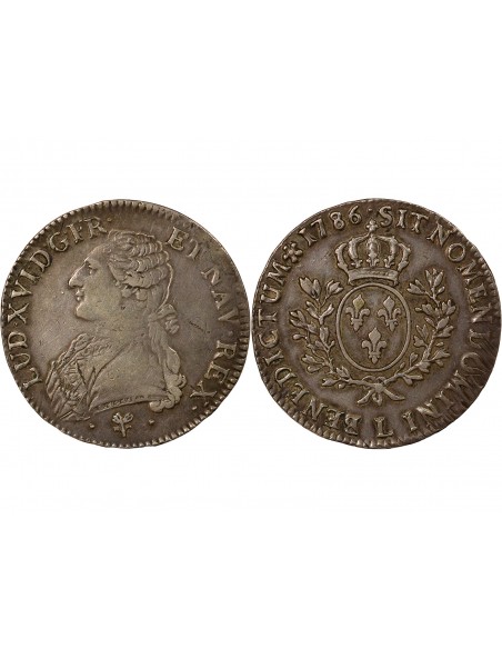 Louis XVI Au Buste Habillé 1 écu Argent 1786 L Bayonne