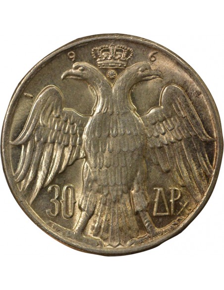 Grèce Constantin II de Grèce Mariage Royal 30 drachmai Argent 1964 Kongsberg