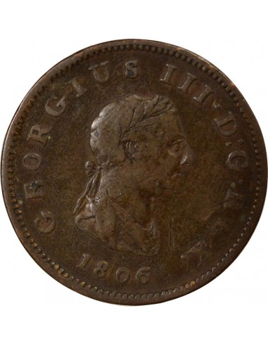 Roi de Grande-Bretagne et d´Irlande 1/2 penny Cuivre 1806 Londres