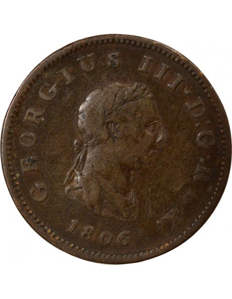 Roi de Grande-Bretagne et d´Irlande 1/2 penny Cuivre 1806 Londres