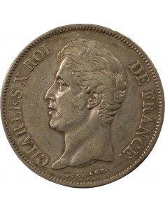 Charles X Tranche en Creux 5 francs Argent 1830 A - Paris 2