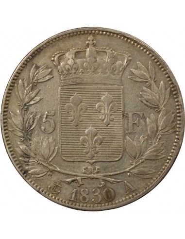 Charles X Tranche en Creux 5 francs Argent 1830 A - Paris