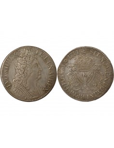Louis XIV Aux Trois Couronnes 1 écu Argent 1711 K Bordeaux