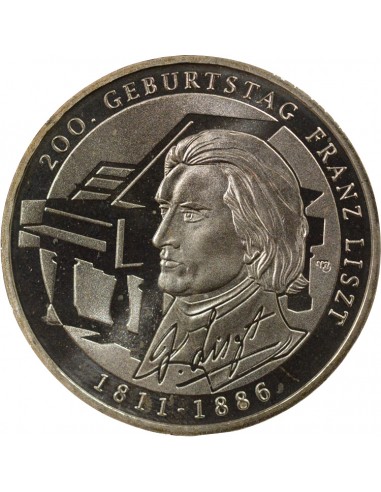 Allemagne Franz Liszt Franz Liszt 10 euros Argent 2011 G Karlsruhe