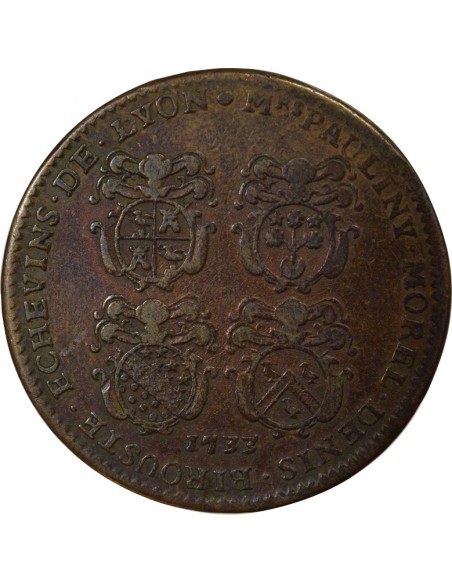 Camille Perrichon Prévôt de Lyon Jeton Cuivre 1733