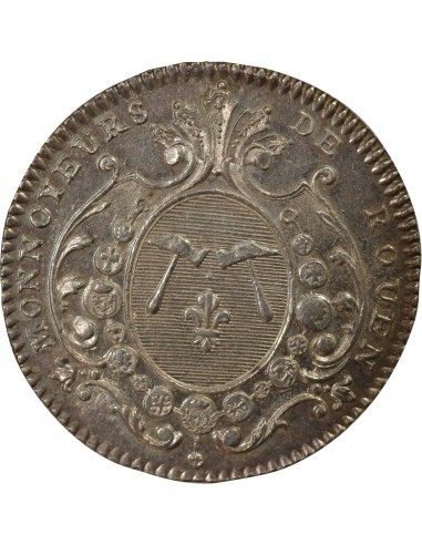Louis XV Monnayeurs de Rouen Jeton Argent 1719