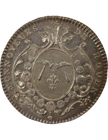 Louis XV Monnayeurs de Rouen Jeton Argent 1719