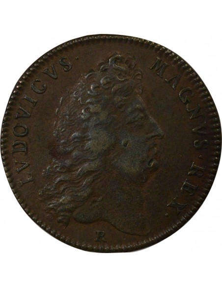 Louis XIV Trésor Royal Jeton Cuivre 1688
