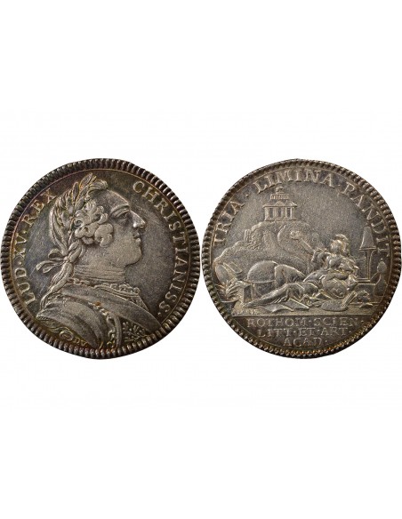 Louis XV Académie Royale de Rouen Jeton Argent