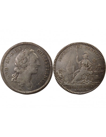 Louis XV Académie Royale des Sciences Jeton Argent 1752