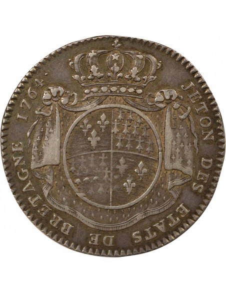 Louis XV Etats de Bretagne Jeton Argent 1764