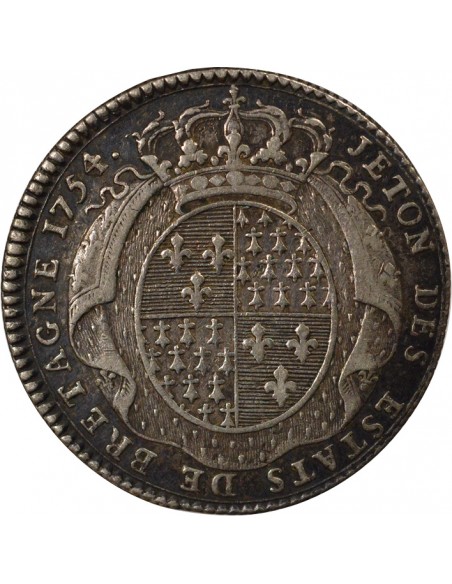 Louis XV Etats de Bretagne Jeton Argent 1754
