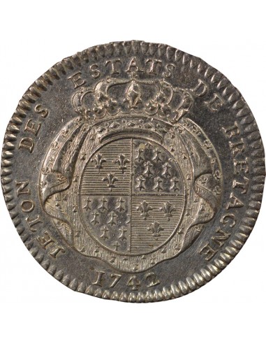 Louis XV Etats de Bretagne Jeton Argent 1742