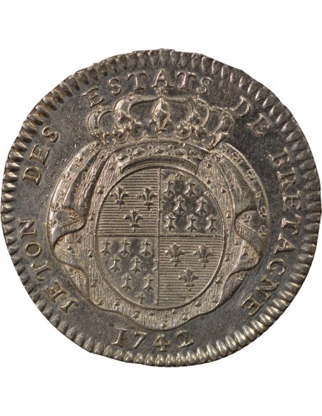 Louis XV Etats de Bretagne Jeton Argent 1742