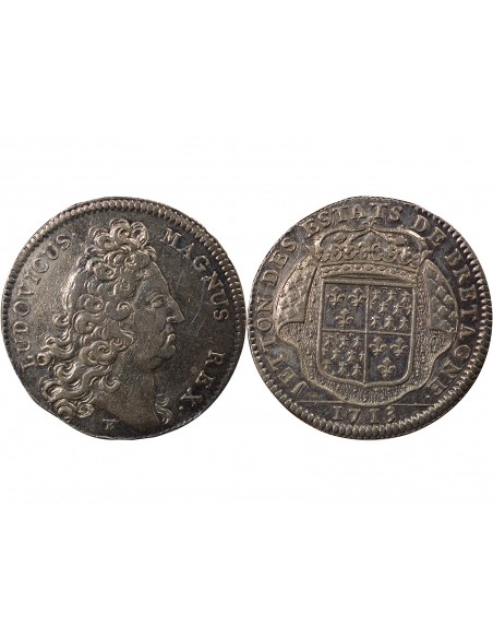 Louis XIV Etats de Bretagne Jeton Argent 1713