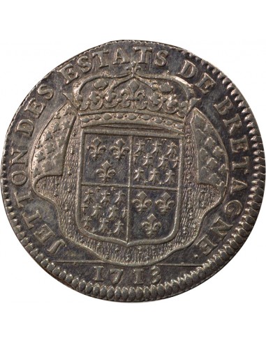 Louis XIV Etats de Bretagne Jeton Argent 1713