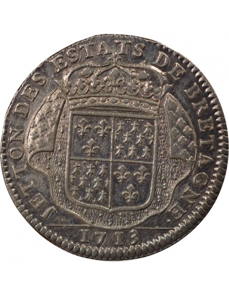Louis XIV Etats de Bretagne Jeton Argent 1713