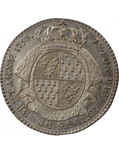 Louis XV Etats de Bretagne Jeton Argent 1758