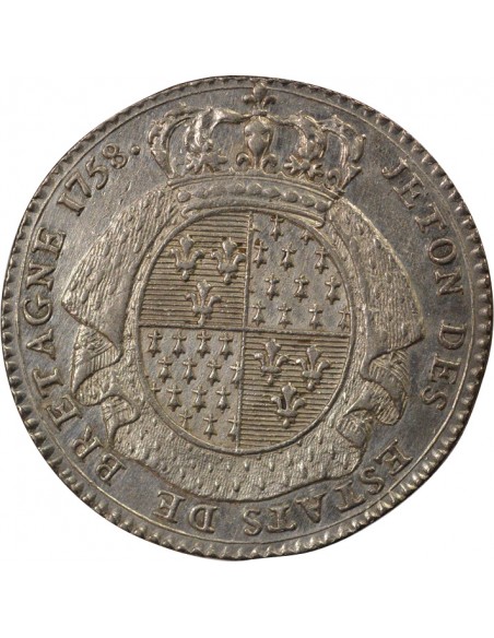 Louis XV Etats de Bretagne Jeton Argent 1758