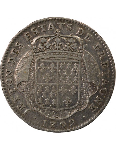 Louis XIV Etats de Bretagne Jeton Argent 1709