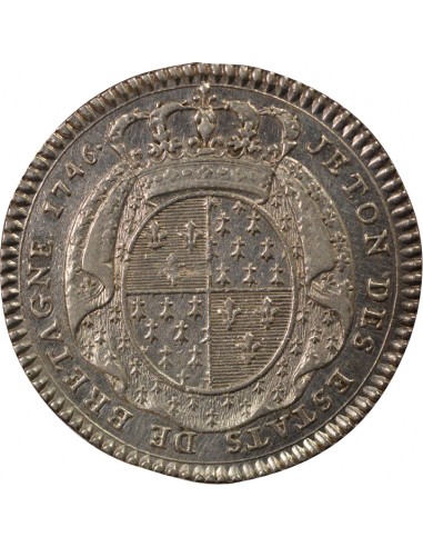 Louis XV Etats de Bretagne Jeton Argent 1746