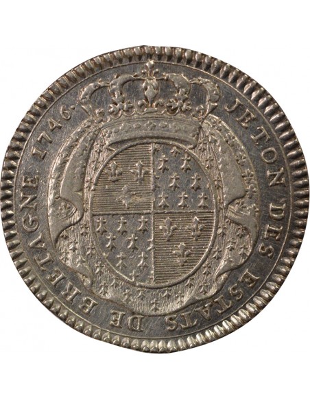 Louis XV Etats de Bretagne Jeton Argent 1746