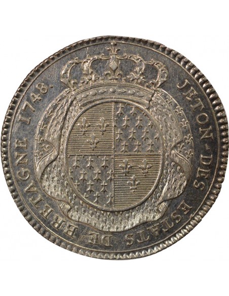 Louis XV Etats de Bretagne Jeton Argent 1748