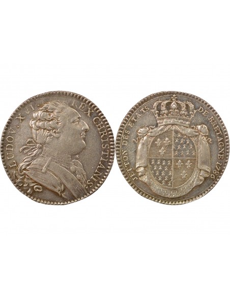 Louis XVI Etats de Bretagne Jeton Argent 1786
