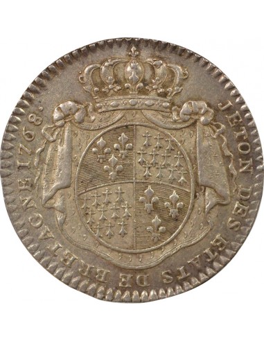 Louis XV Etats de Bretagne Jeton Argent 1768