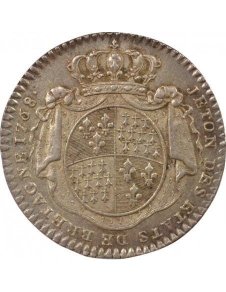Louis XV Etats de Bretagne Jeton Argent 1768