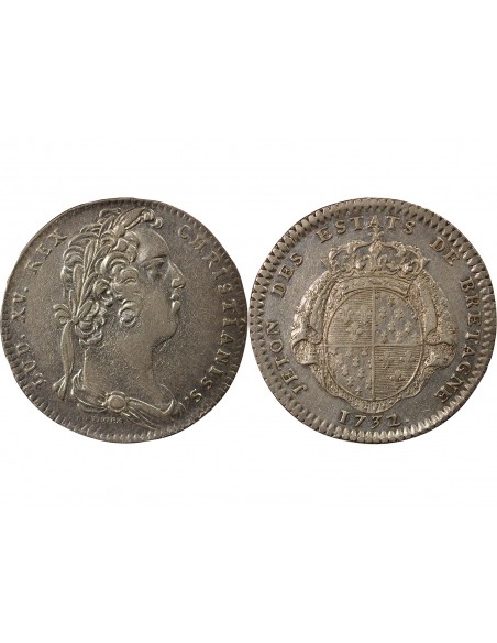 Louis XV Etats de Bretagne Jeton Argent 1732