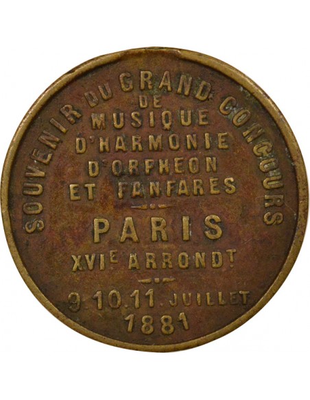 Céres - Demeter Grand Concours de Musique Jeton Bronze 1881