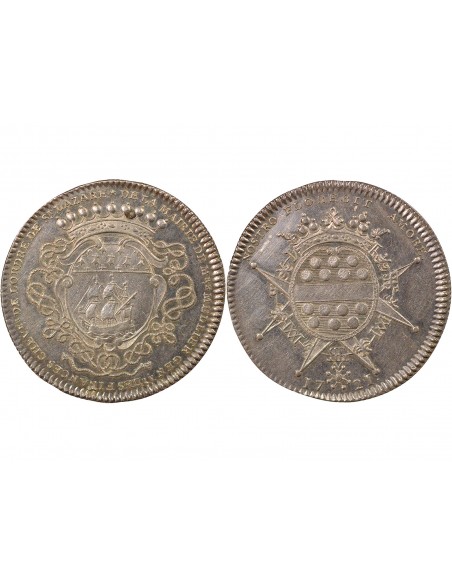 Gérard Mellier Maire de Nantes Jeton Argent 1721