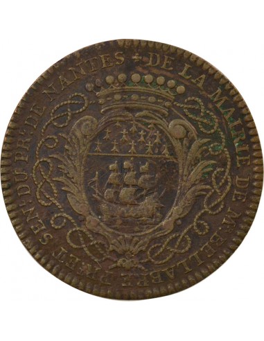 Mathurin Bellabre Maire de Nantes Jeton Cuivre 1752