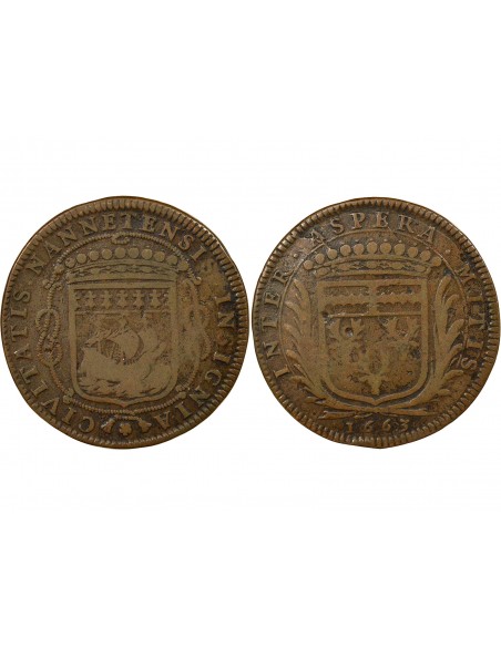 Louis Macé Maire de Nantes Jeton Cuivre 1663