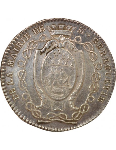 Jean-Jacques Berrouette Maire de Nantes Jeton Argent 1783