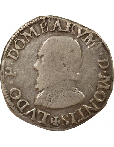 Principauté de Dombes Louis II de Montpensier 1 teston Argent 1577 Trévoux
