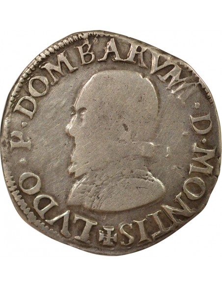Principauté de Dombes Louis II de Montpensier 1 teston Argent 1577 Trévoux