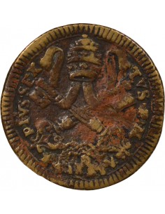 Etat Pontifical Pape Pie VI Contrefaçon 2 carlini Laiton 1795 2