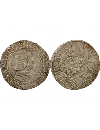 Milan Galéas Marie Sforza Ecu non couronné 1 testone Argent 1466-1476 M Milan