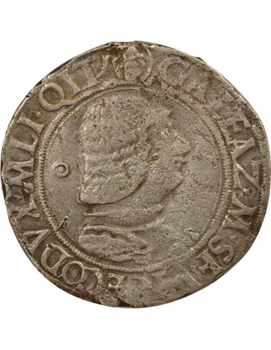 Milan Galéas Marie Sforza Ecu non couronné 1 testone Argent 1466-1476 M Milan