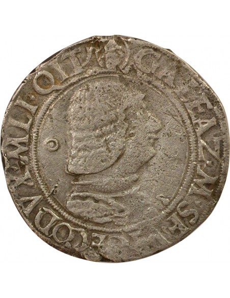 Milan Galéas Marie Sforza Ecu non couronné 1 testone Argent 1466-1476 M Milan