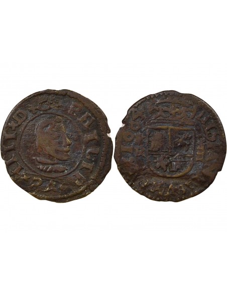 Espagne Philippe IV 8 maravedis Billon 1664 La Corogne