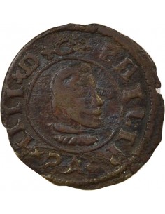 Espagne Philippe IV 8 maravedis Billon 1664 La Corogne 2