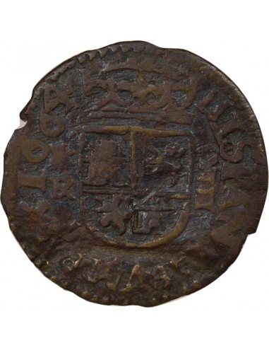 Espagne Philippe IV 8 maravedis Billon 1664 La Corogne