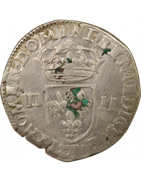 Roi de Navarre et de France 2e Type 1/4 écu Argent 1607 9 Rennes