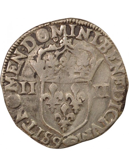 Louis XIII A la Croix fleurdelisée 1/4 ecu Argent 1614 9 Rennes