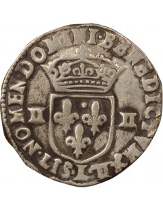 Louis XIII A la Croix fleurdelisée 1/4 ecu Argent 1611 L Bayonne 2