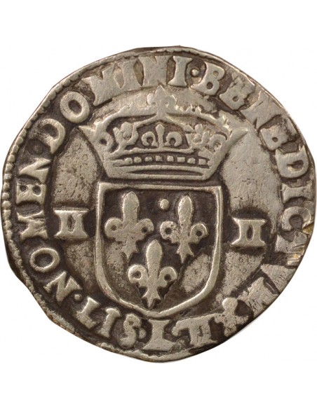Louis XIII A la Croix fleurdelisée 1/4 ecu Argent 1611 L Bayonne