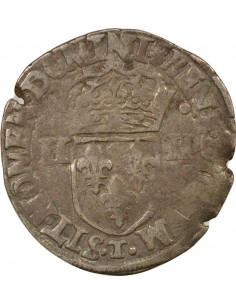 Henri III Croix de Face 1/4 écu Argent 1589 T Nantes 2